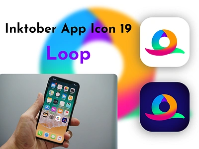 Inktober App Icon 19 - Loop 19 adobe xd app challenge color firefox graphic design icon illustration inktober inktober2021 ipad iphone logo loop mockup october procreate snail web browser