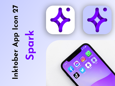 Inktober App Icon 27 - Spark 27 adobe xd app challenge design icon illustration inktober inktober2021 ipad logo mobile october procreate purple spark star ui ux violet