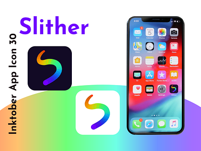 Inktober App Icon 30 - Slither 30 adobe xd app challenge color colors design gradient icon inktober inktober2021 ipad logo mobile october procreate slither ui ux worm