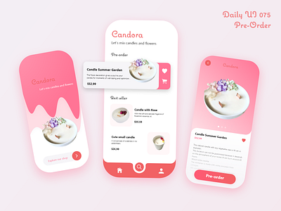 Daily UI 075 - Pre-Order 075 adobe xd app buy candle cart challenge daily ui dailyui design e commerce flower interface mobile organic phone pre order shop ui ux