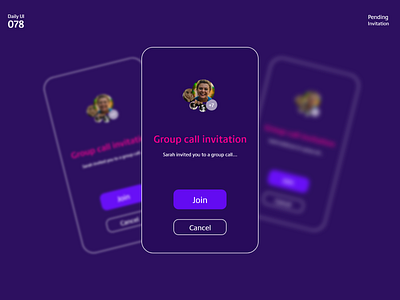 Daily UI 078 - Pending Invitation 078 adobe xd app challenge daily ui dailyui design group group call illustration interface invite join message mobile pending invitation phone phone call ui ux