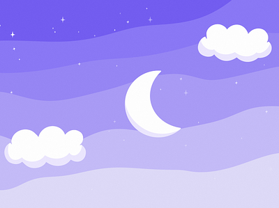 Lilac Vibe cloud design dessin draw drawing espace illustration ipad lune moon procreate space star ui