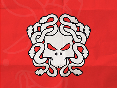 Inso-Maniacs clan gaming graphic design medusa photosho red skull snakes sri lanka