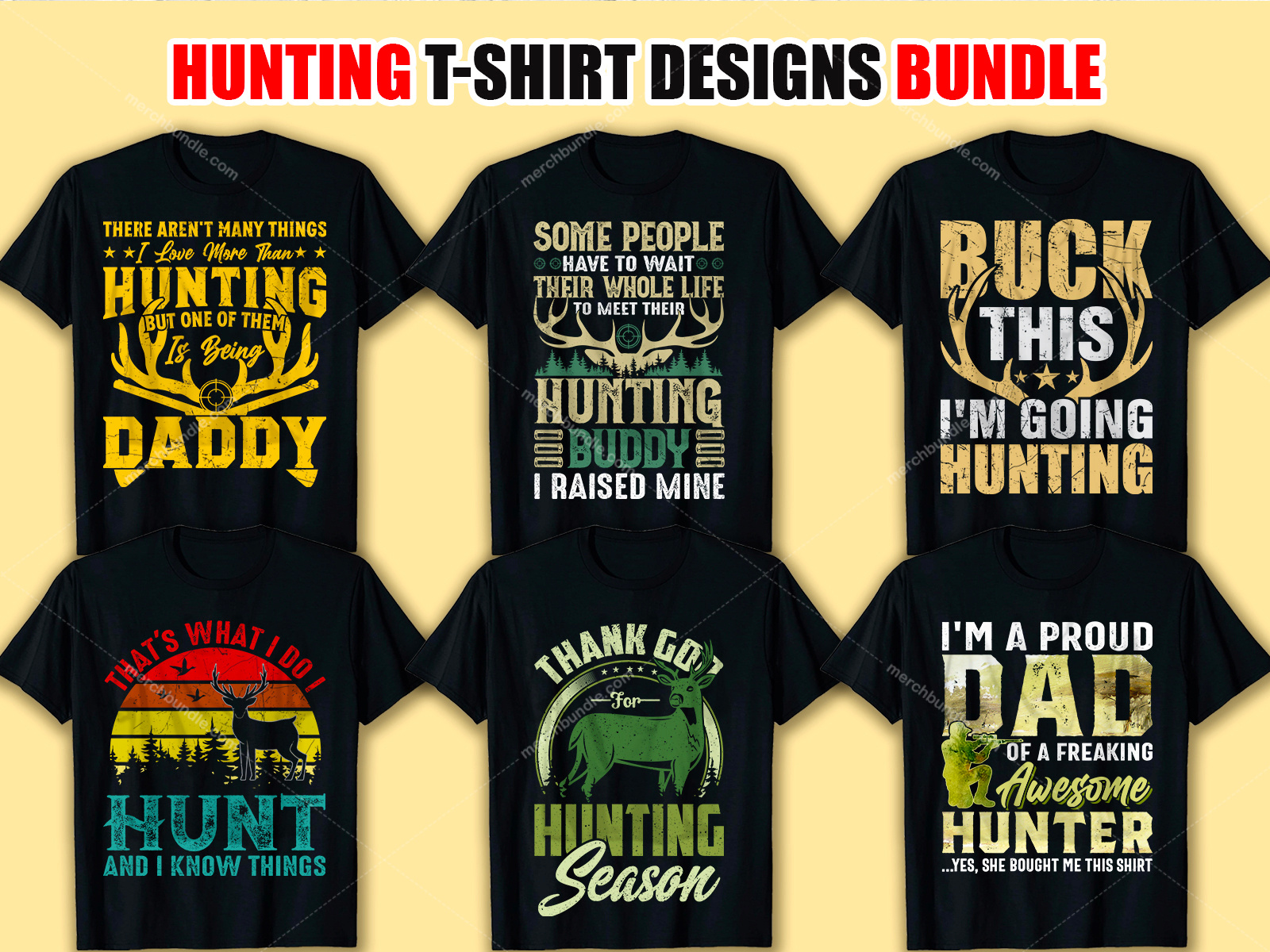 Hunting T Shirt Design Bundle by Kabita Akter on Dribbble