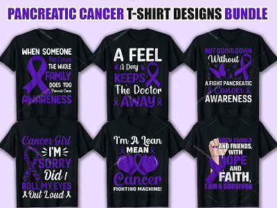 Pancreatic Cancer T-Shirt Design Bundle