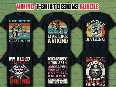 Viking T Shirt Design Bundle by Kabita Akter on Dribbble