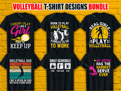Volleyball T-Shirt Design Bundle