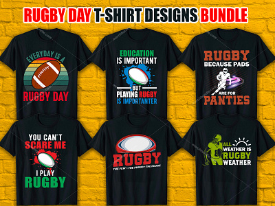 This is My New Rugby Day T- Shirt Designs Bundle. clothing clothingbrand design etsy fashion illustration merchbyamazon rugby day t shirt maker teespring