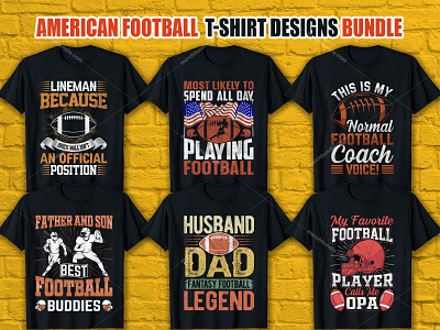 American Football T-Shirt Designs For Merch By Amazon