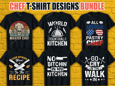 Chef T-Shirt Designs Bundle