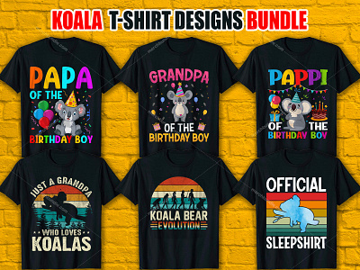 KOALA T-Shirt Designs Bundle how to make tshirt design merch by amazon