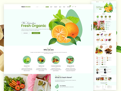 Organic Food Website UI Design apps ui food ui landing page design sham uiux ui ui landing ui psd uidesign uiux design ux web ui website ui design