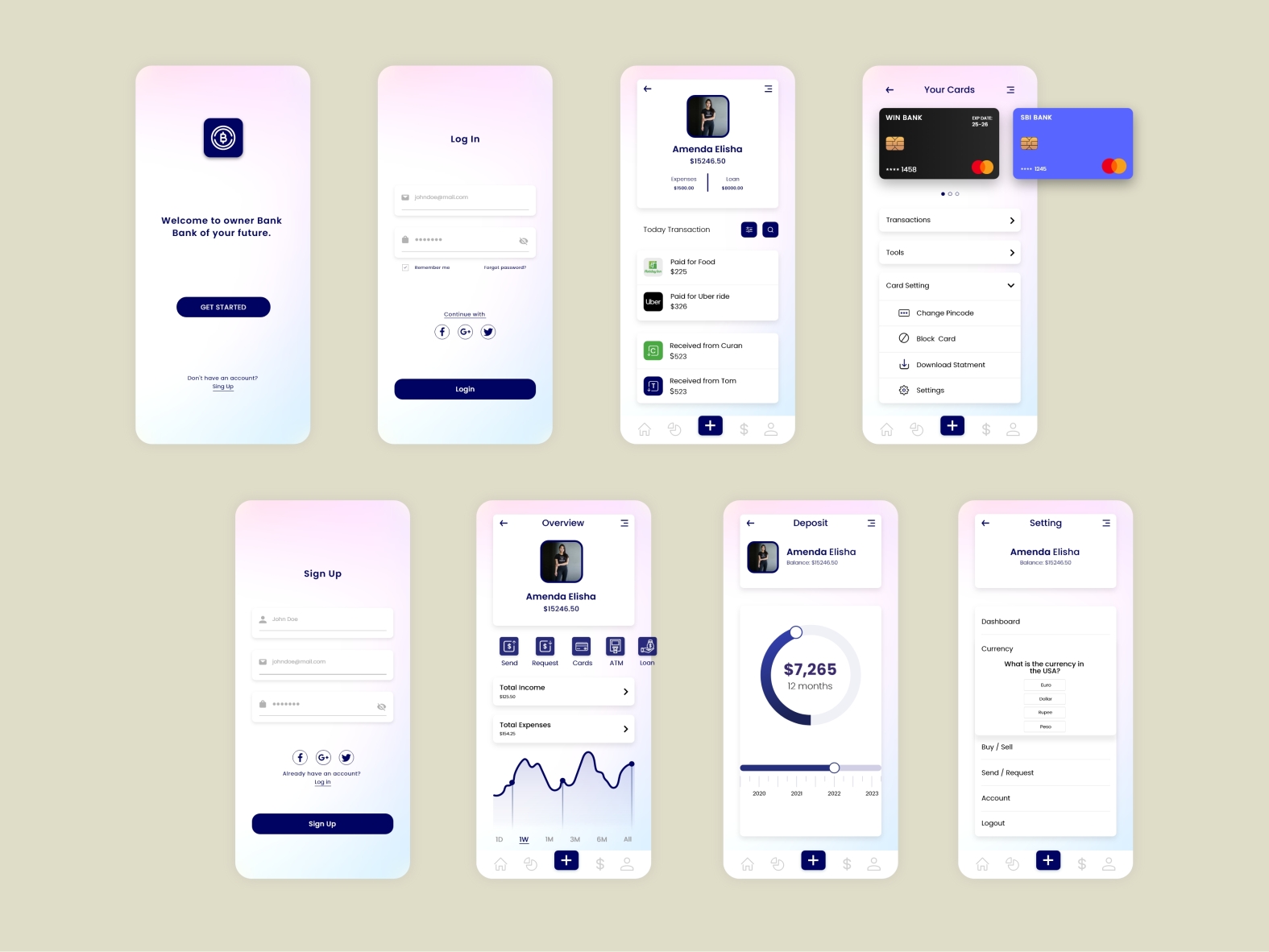 Banking Apps UI Design by Sham on Dribbble