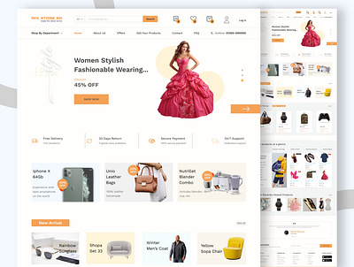 E-commerce website landing page bootstrap responsive ui design ecommerce fashion figmadesign graphic design homepage landing page design multivendor responsive ui ui designer uiux website webui xd