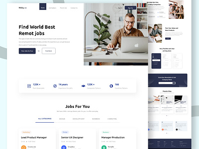 Remote Jobs Website Landing Page Design