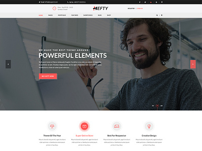 Third Business Homepage Concept For Hefty Multipurpose Themes