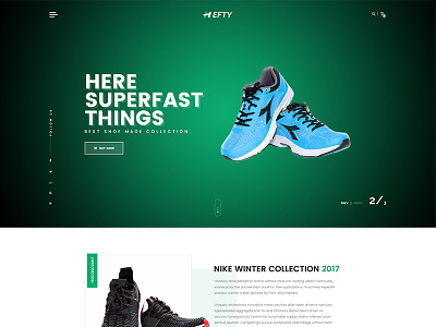 Online Shoe Store Homepage Concept For Hefty Multipurpose Themes banner creative ecommerce header hero area icon slider ui ux web template wordpress