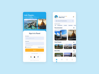 Travel App app clean clear design holiday mobile mobile apps simple travel ui ux vacation
