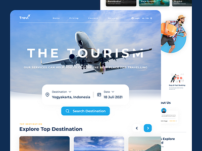 Travl - Travel Landing Page Website app clean clear design happy holiday indonesia landing page travel ui vacation web website