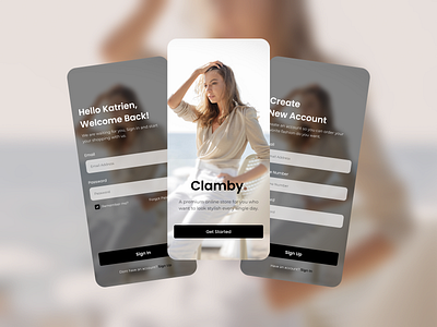 (Login) Clamby - Fashion Store Mobile App branding calm clean design exploration fashion login mobile mobileapp online store ui uidesign uiux ux