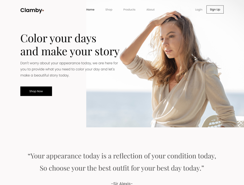 Clamby - Fashion Store Landing Page by M. Aghassi Zulfikar for ...