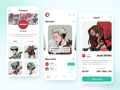 Nft Mobile Apps Design designs, themes, templates and downloadable graphic  elements on Dribbble