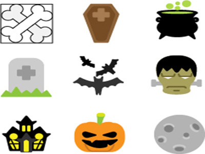 Halloween Icons in Color halloween icons