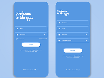 Sign In and Sign up neomorphic app Screen - UI Design aplication app appmobile figma interface login logon mobile signin signup ui userinterface