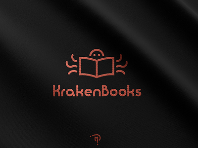 Logo for book store KrakenBooks black logos book booklogo books bookslogo brand branding design graphic design icon illustration illustrator kraken logo logos red logos vector