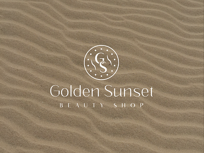 Logo for beauty shop Golden Sunset adobe illustrator beauty beauty shop brand branding design designer graphic graphic design icon illustration illustrator logo sand sand background vector white