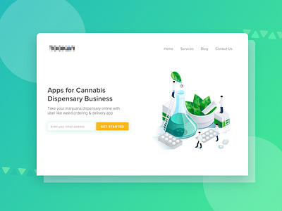 Cannabis Homepage Banner banner business cannabis dispensary dribbble homepage illustration medicine ui