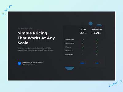 Pricing Table dark design concept pricing simple ui ux ui