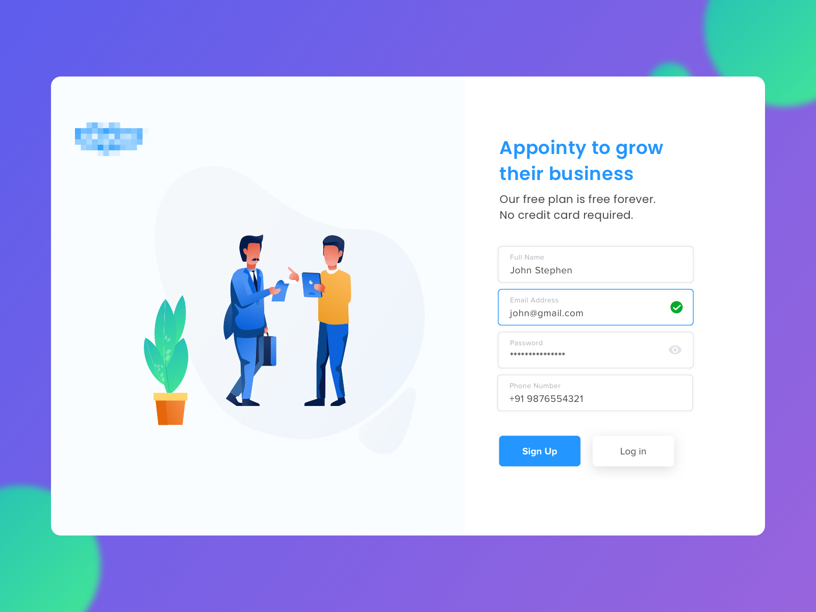 Sign Up Page design minimal ui ux vector