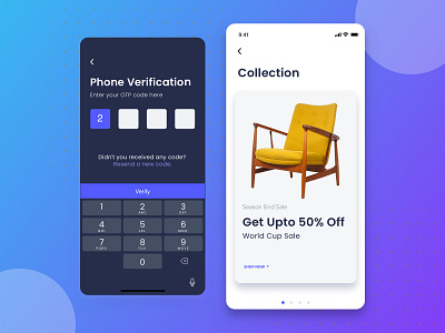 Mobile App Screens furniture minimal sale ui uidesign uiux verification