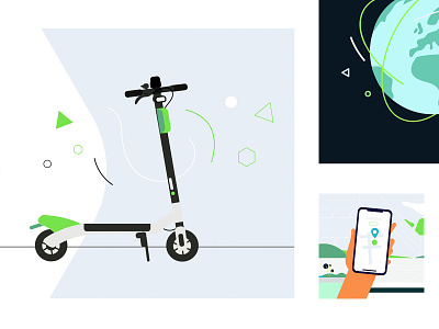 Lime - Illustrations for Electric Scooters Experience Reimagined abstract animation character design escooter explainer future illustraion lime motion still frames storyboard storyboarding vector