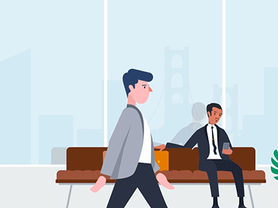 Hello there! animation character cycle gif loop man motion office walk
