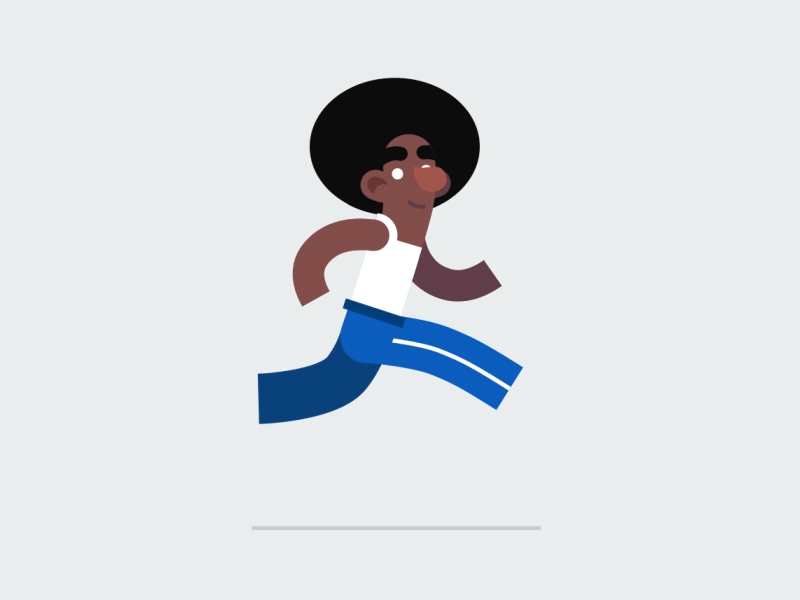 Disco afro animation character disco flat funky game gif loop man motion runner