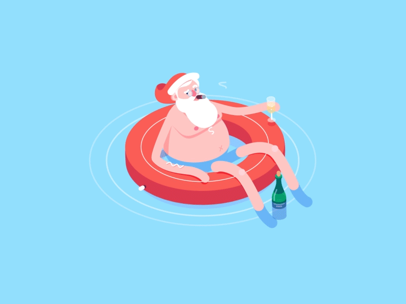 Afterparty christmas relax rocketboy animation character loop gif santa