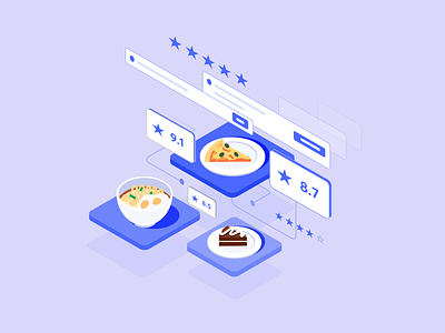 Food abstract animation app branding design design systems food food app future illustration isometric mobile outline pizza print product design typogaphy vector web design