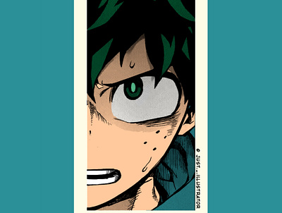 Deku fan art design illustration vector