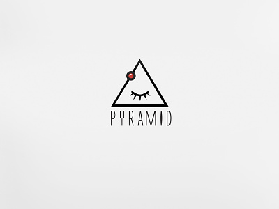 PYRAMID Logo Design dot eye label logo design music pyramid reccord red