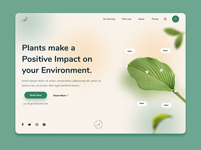 plant based app landing page app branding design gogreen graphic design illustration landingpage plantaap ui ux