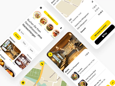 Business Lunch Advisor — Mobile android app business lunch food booking ios lunch lunch booking mobile mobile app restaurants booking ui ux zoftify