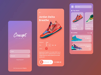 Concept store — UI android app design e commerce e-commerce ios mobile mobile app shoes ui zoftify