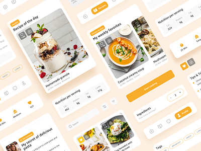 MyRecipes app — Mobile android app components cooking app cooking class dailydesign dailyinspiration design food ios mobile recipe app recipe book recipes app ui ux zoftify