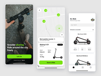 Scooter sharing app design designer graphic design like mobile scooter ui uiux ux