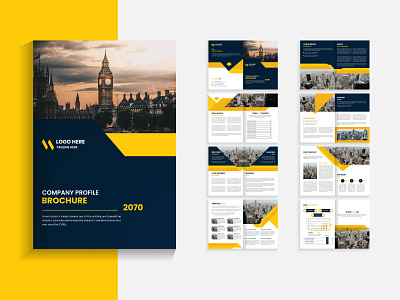 16 page company brochure template 16 page 16 page brochure brochure company profile design graphic design