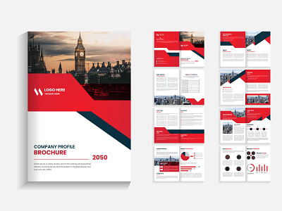 16 page company brochure design 16 page brochure 16 page template company profile graphic design