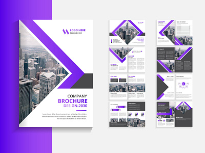 16 page company brochure template design