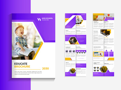 16 page education brochure 16 page 16 page brochure 16 page template brochure company profile design graphic design